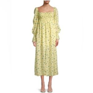 WeWoreWhat Revolve Yellow Maxi Peasant Dress
